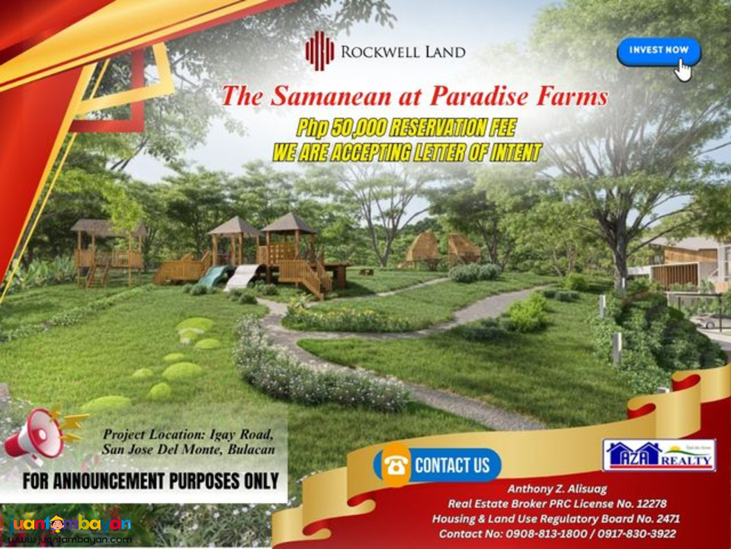 50K Reservation Fee Samanean Residential Lot in Bulacan