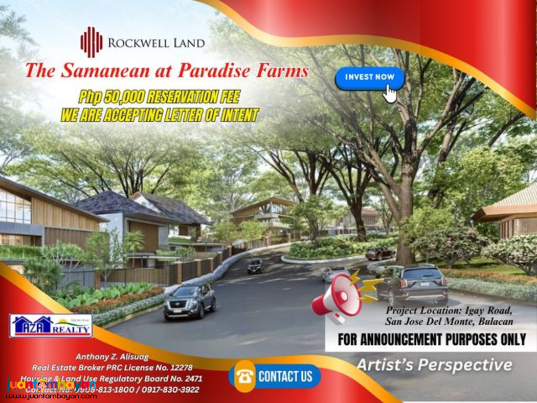 50K Reservation Fee Samanean Residential Lot in Bulacan