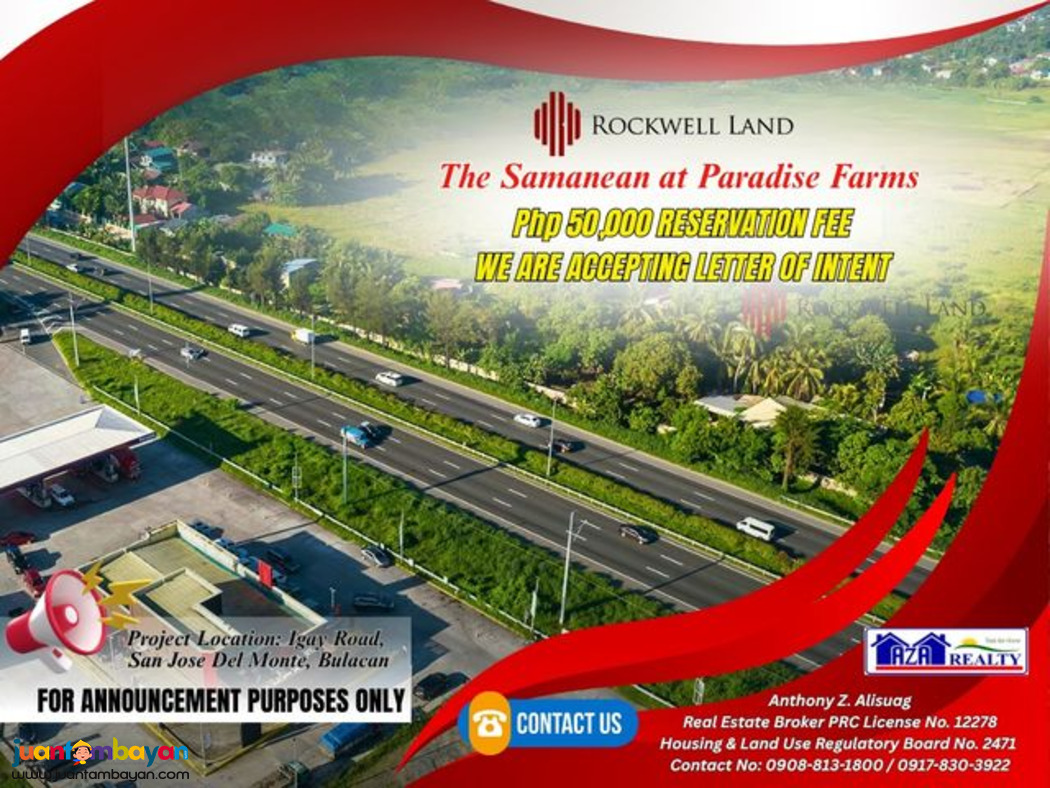 50K Reservation Fee Samanean Residential Lot in Bulacan