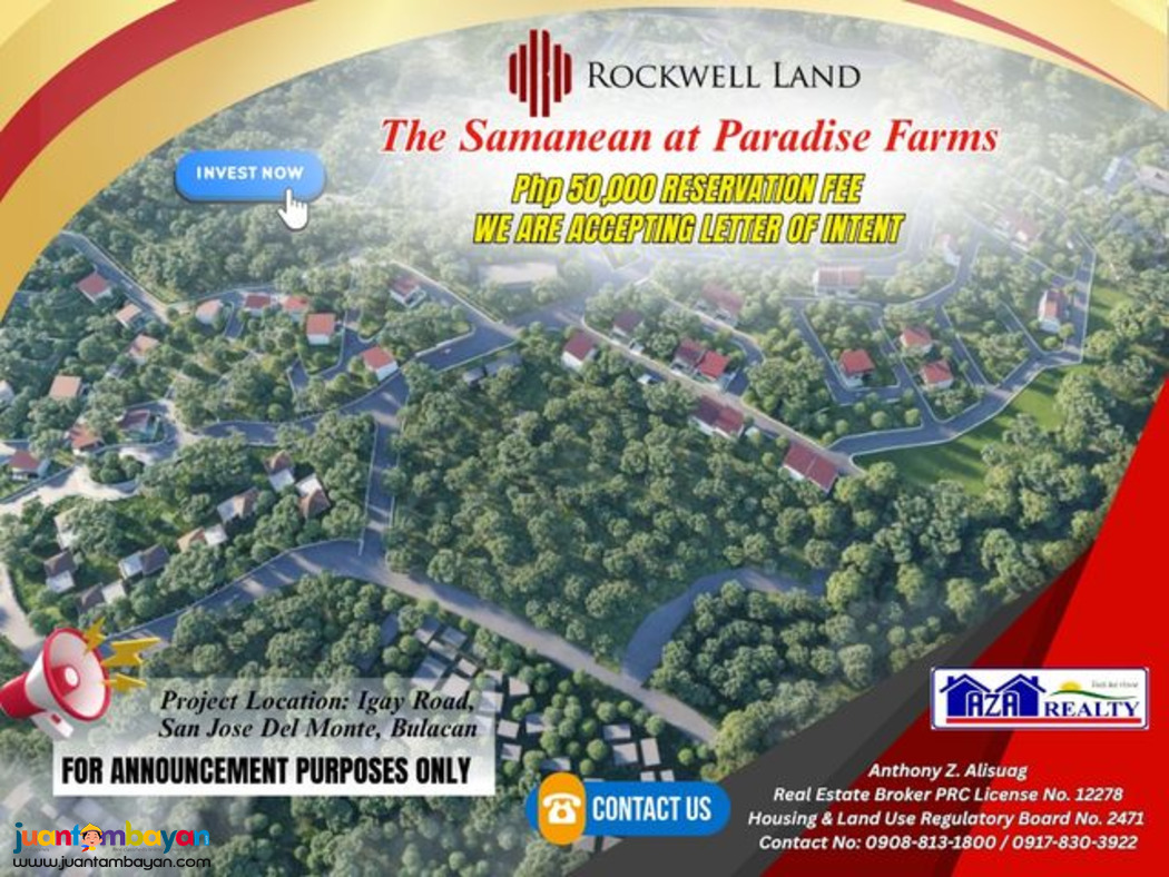 50K Reservation Fee Samanean Residential Lot in Bulacan