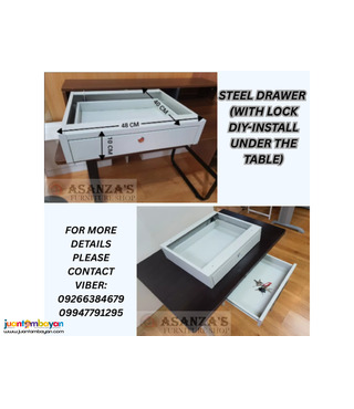 STEEL DRAWER  (WITH LOCK DIY-INSTALL UNDER THE TABLE)