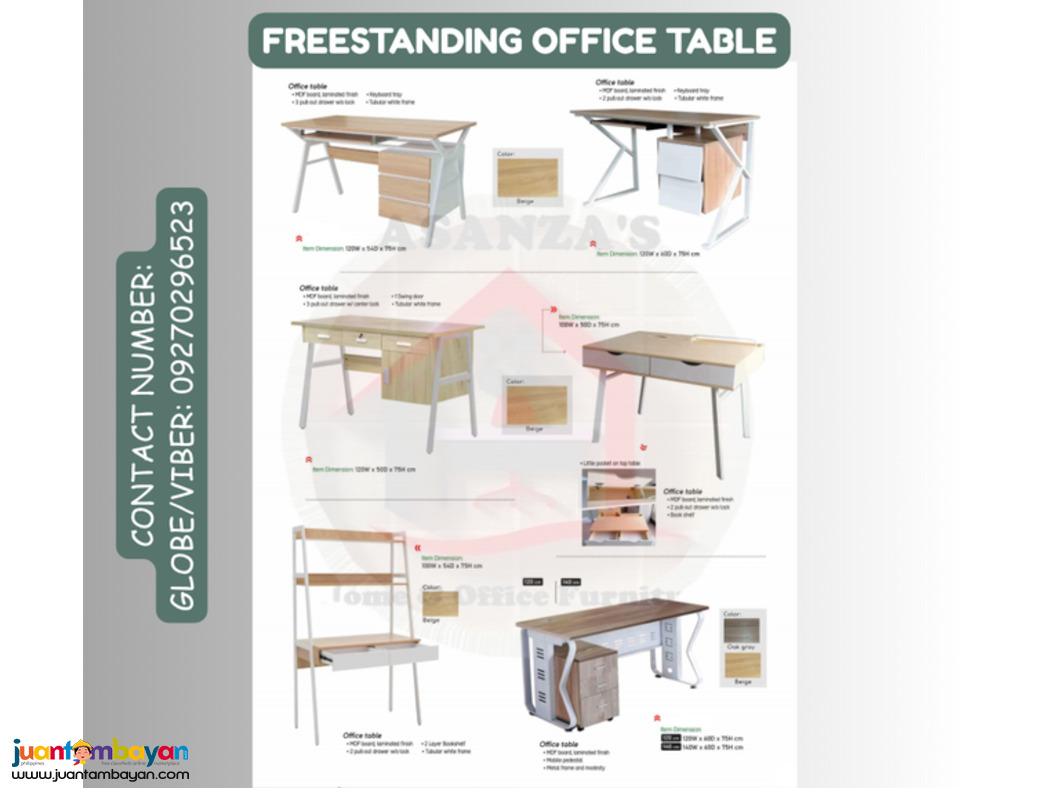 F R E E S T A N D I N G OFFICE TABLE