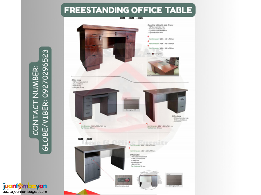 F R E E S T A N D I N G OFFICE TABLE