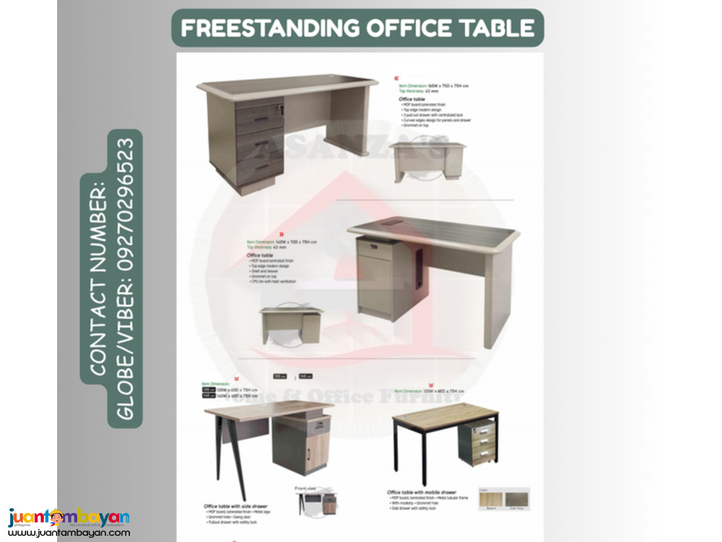 F R E E S T A N D I N G OFFICE TABLE