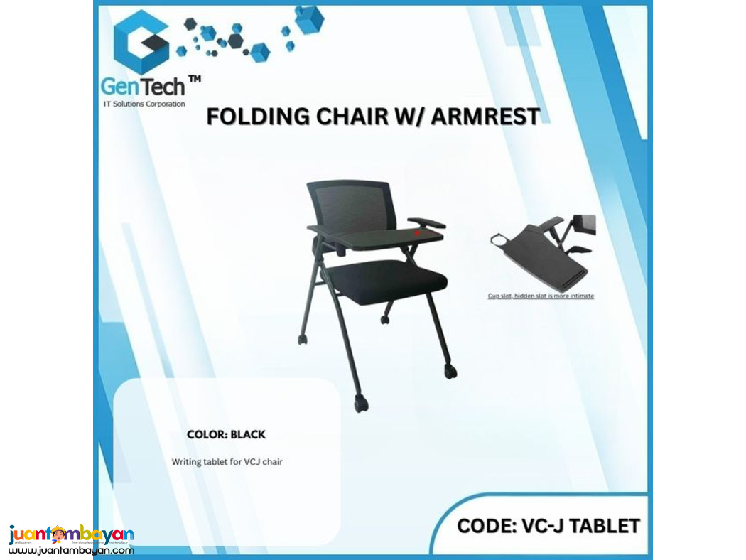 Folding chair with armrest