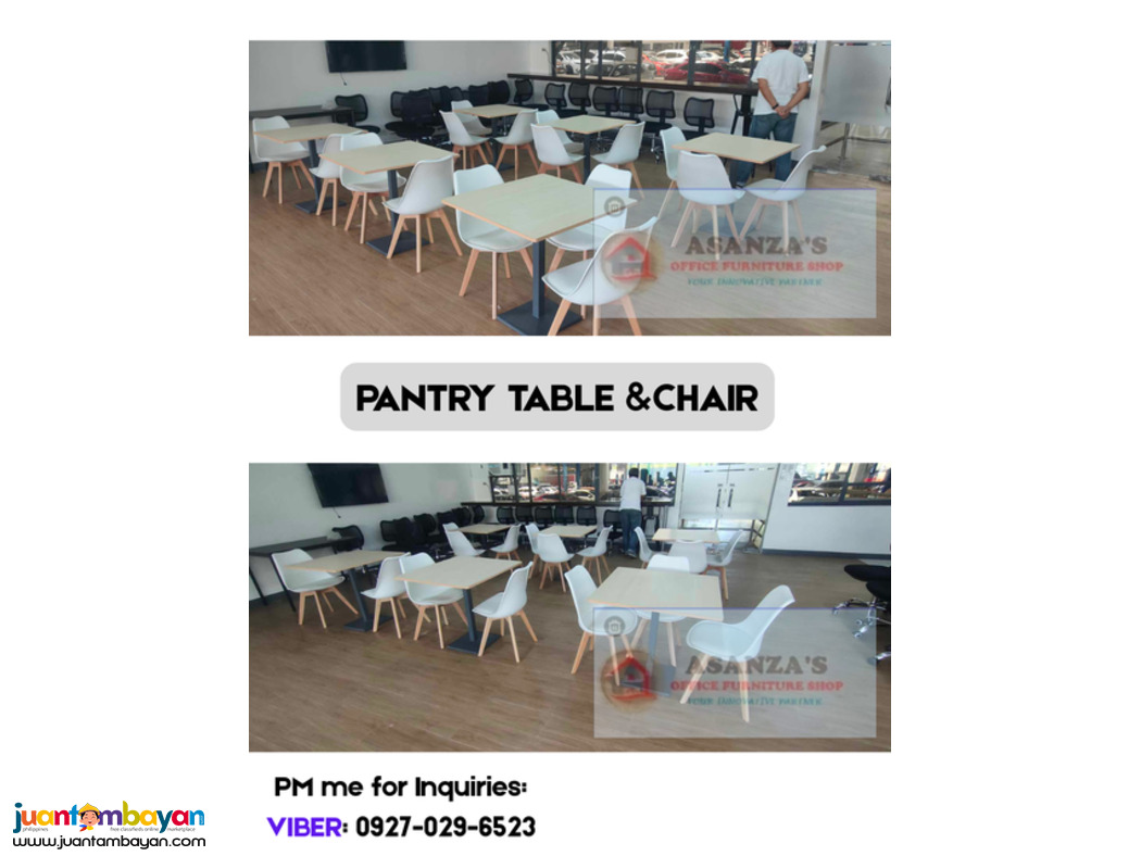PANTRY TABLE & CHAIR WOODEN LEGS 