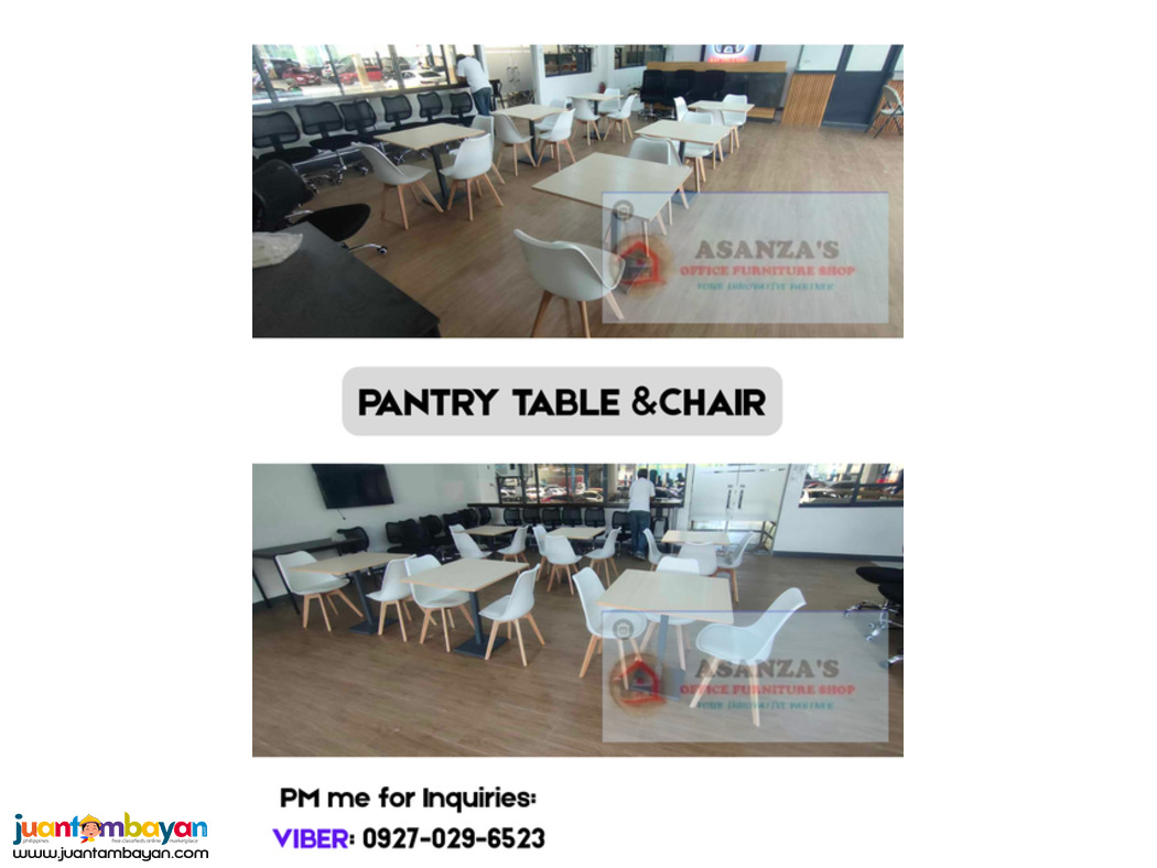 PANTRY TABLE & CHAIR WOODEN LEGS 