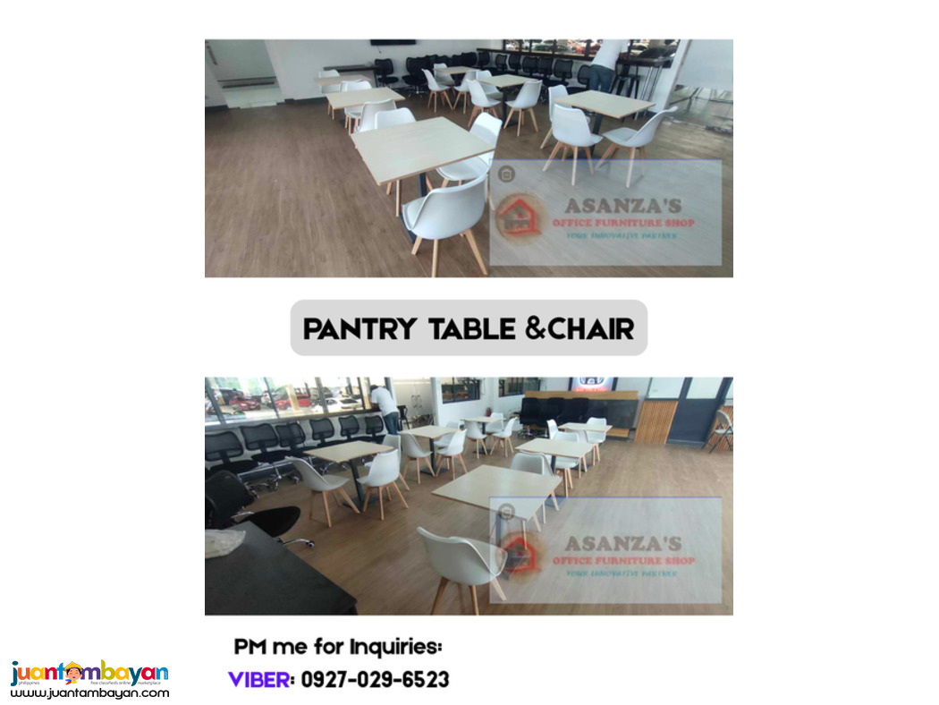 PANTRY TABLE & CHAIR WOODEN LEGS 