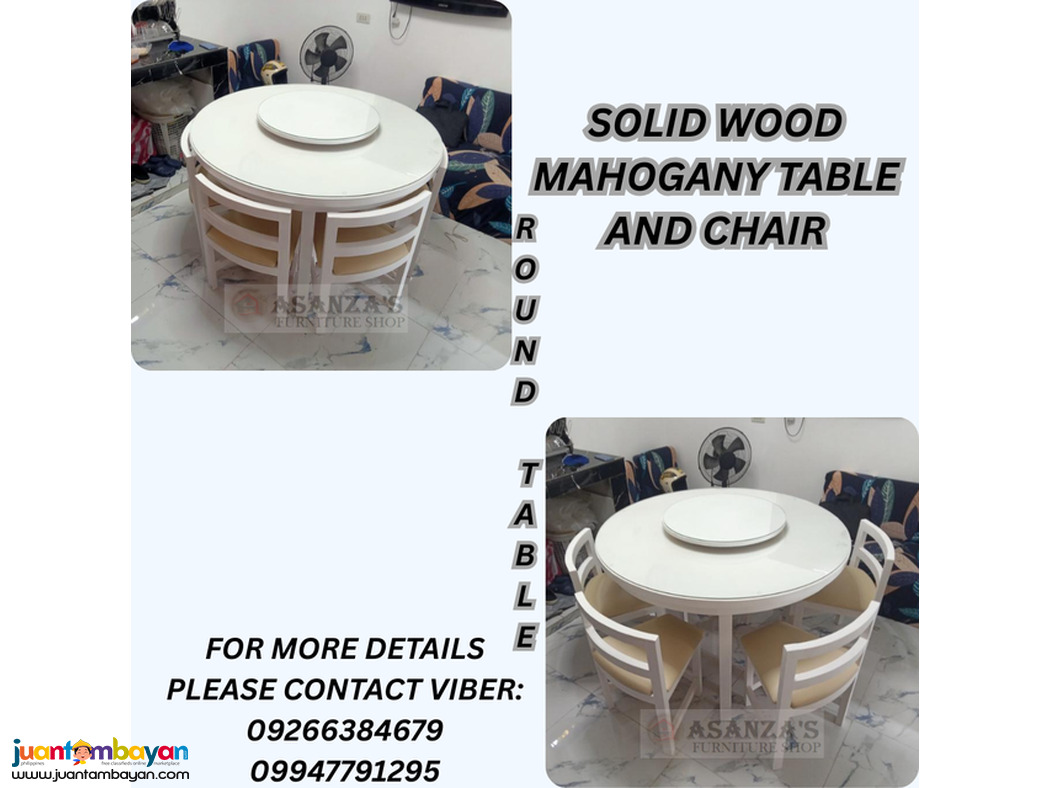 SOLID WOOD MAHOGANY TABLE AND CHAIR
