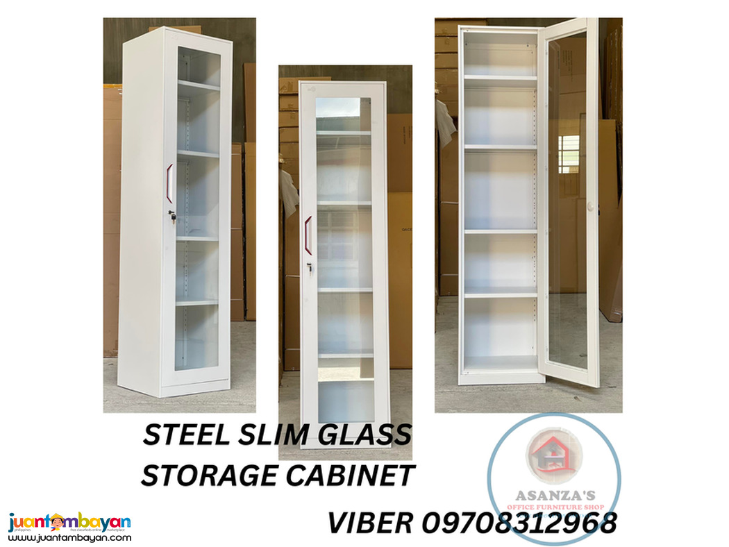 STEEL SLIM GLASS DOOR, STORAGE CABINET