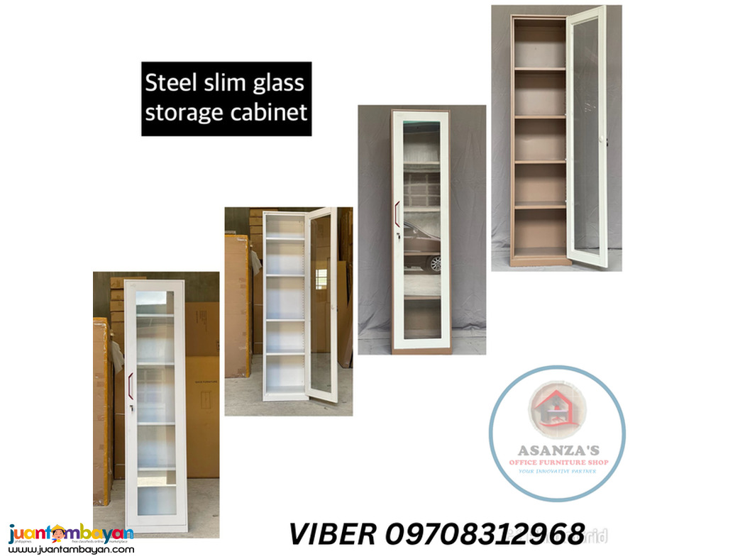 STEEL SLIM GLASS DOOR, STORAGE CABINET