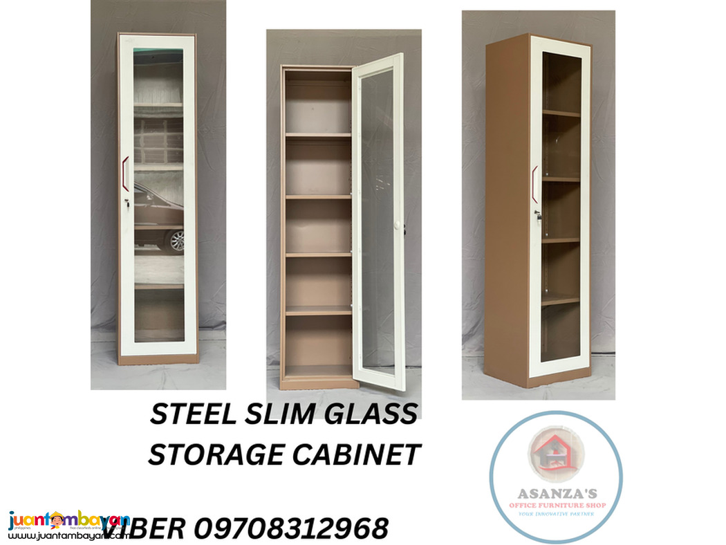 STEEL SLIM GLASS DOOR, STORAGE CABINET