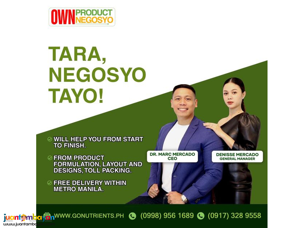 Start your own negosyo and let your brand speak of success.
