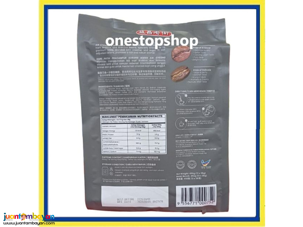 Aik Cheong 3-in-1 White Coffee (Less Sweet) 12x38g