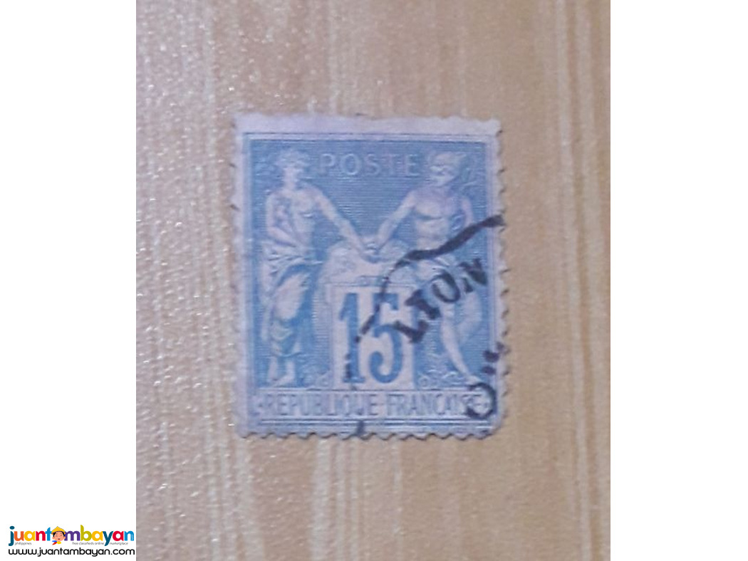FRANCE PEACE AND COMMERCE SAGE 15c GRAY STAMP.