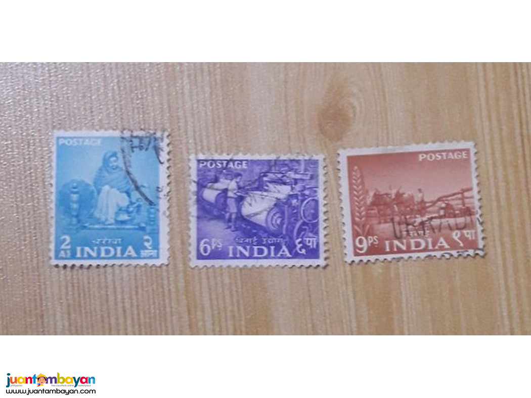 India stamps 3 used.