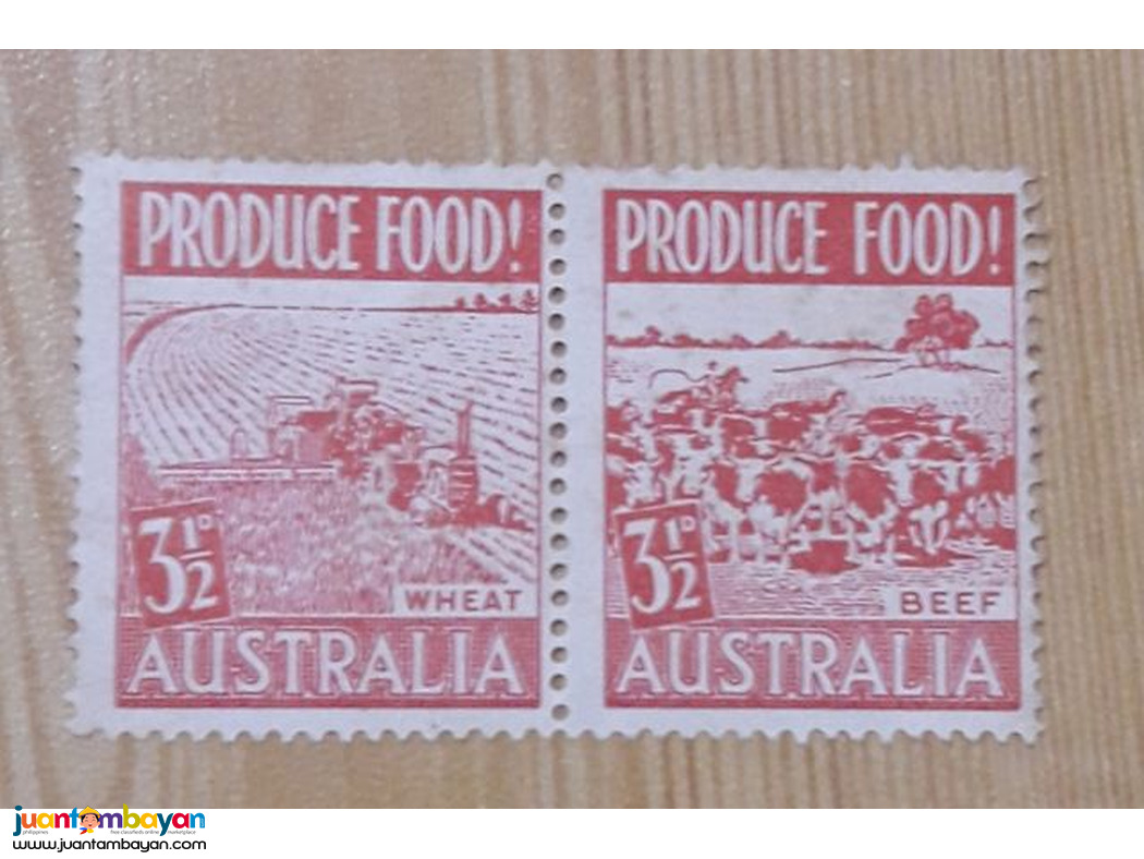 Australia Produce Food ! 3 1/2 d Stamps 2 Joined Mint.