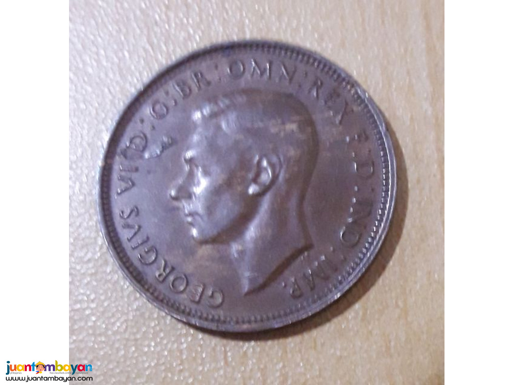 Australia King George VI and Kangaroo 1948 Coin.