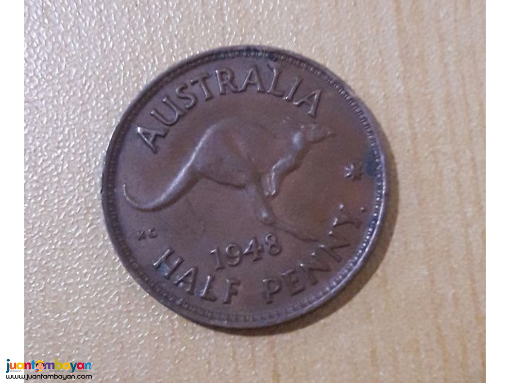Australia King George VI and Kangaroo 1948 Coin.