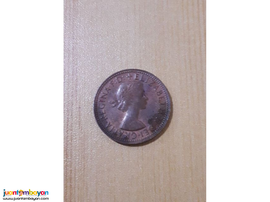 AUSTRALIAN QUEEN ELIZABETH II and KANGAROO 1963 COIN.