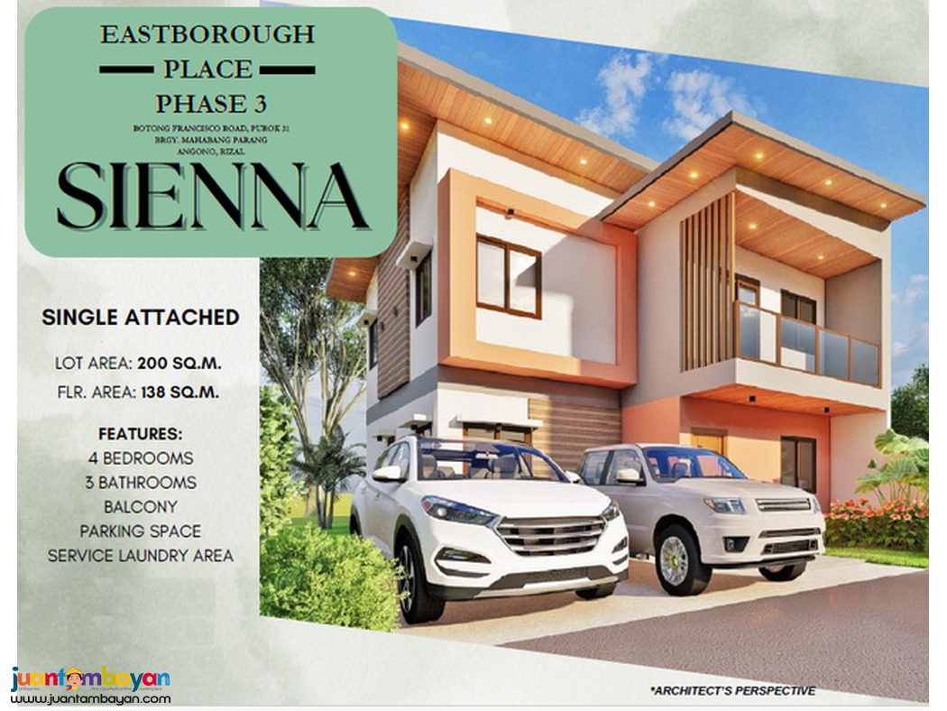 PRE SELLING HOUSE AND LOT FOR SALE IN EASTBOROUGH PLACE 3 ANGONO RIZAL