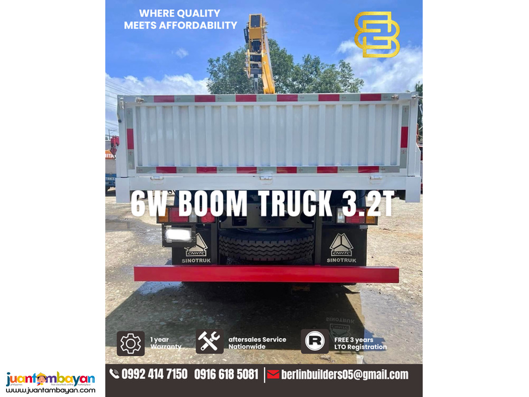 6-wheeler 3.2t Boom truck Sinotruk