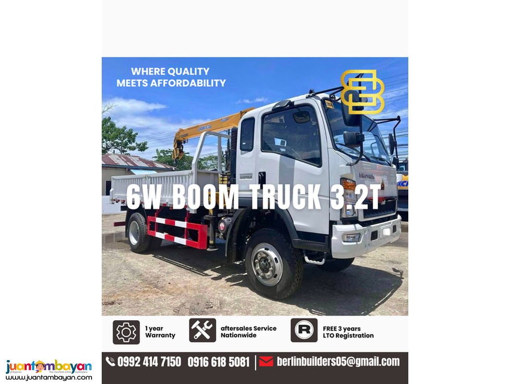 6-wheeler 3.2t Boom truck Sinotruk