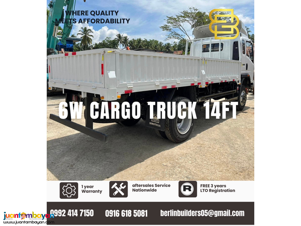 6-wheeler Drop Side Cargo Truck 14ft Sinotruk 