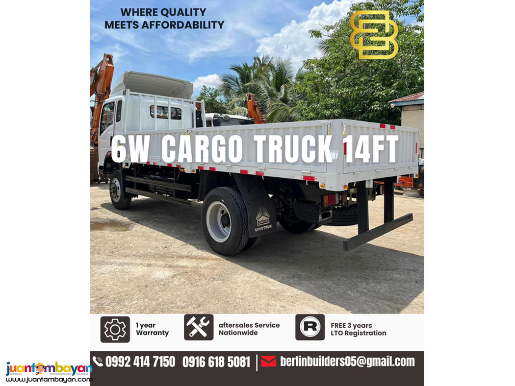 6-wheeler Drop Side Cargo Truck 14ft Sinotruk 