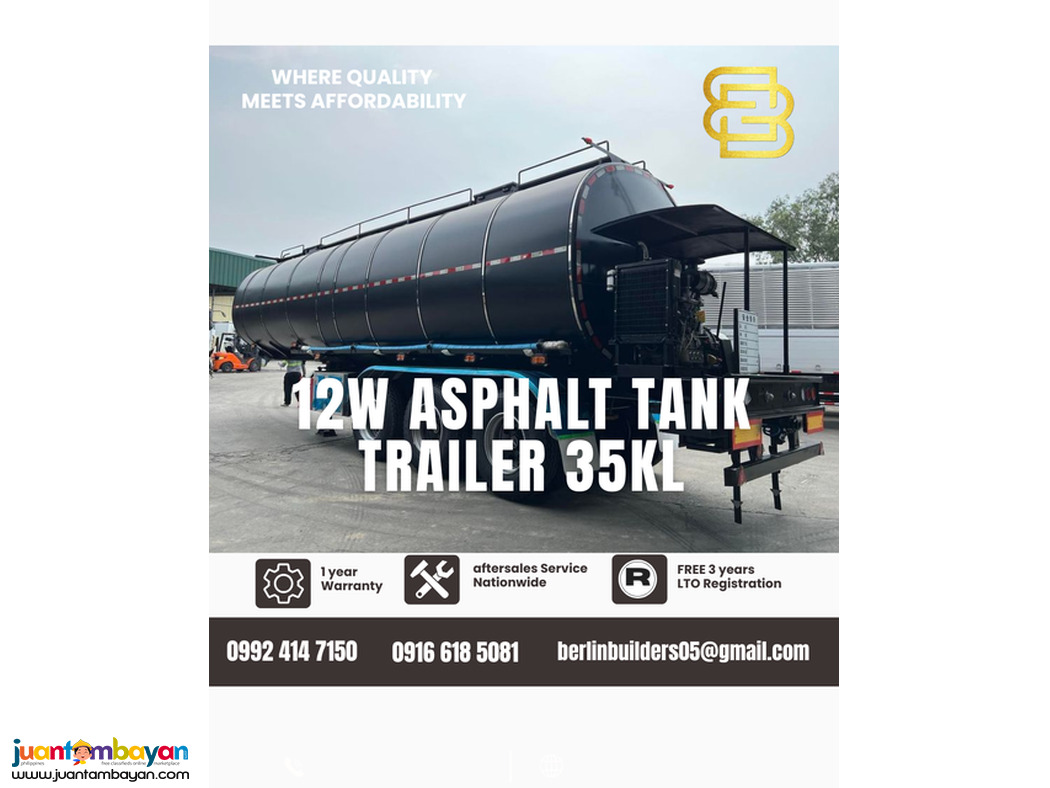 12 WHEELER ASPHALT TANK TRAILER WITH BURNER AND PUMP 35KL