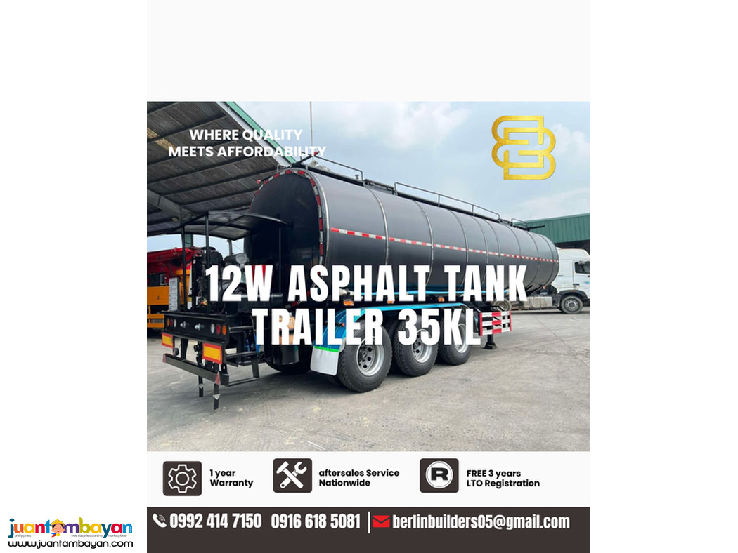 12 WHEELER ASPHALT TANK TRAILER WITH BURNER AND PUMP 35KL