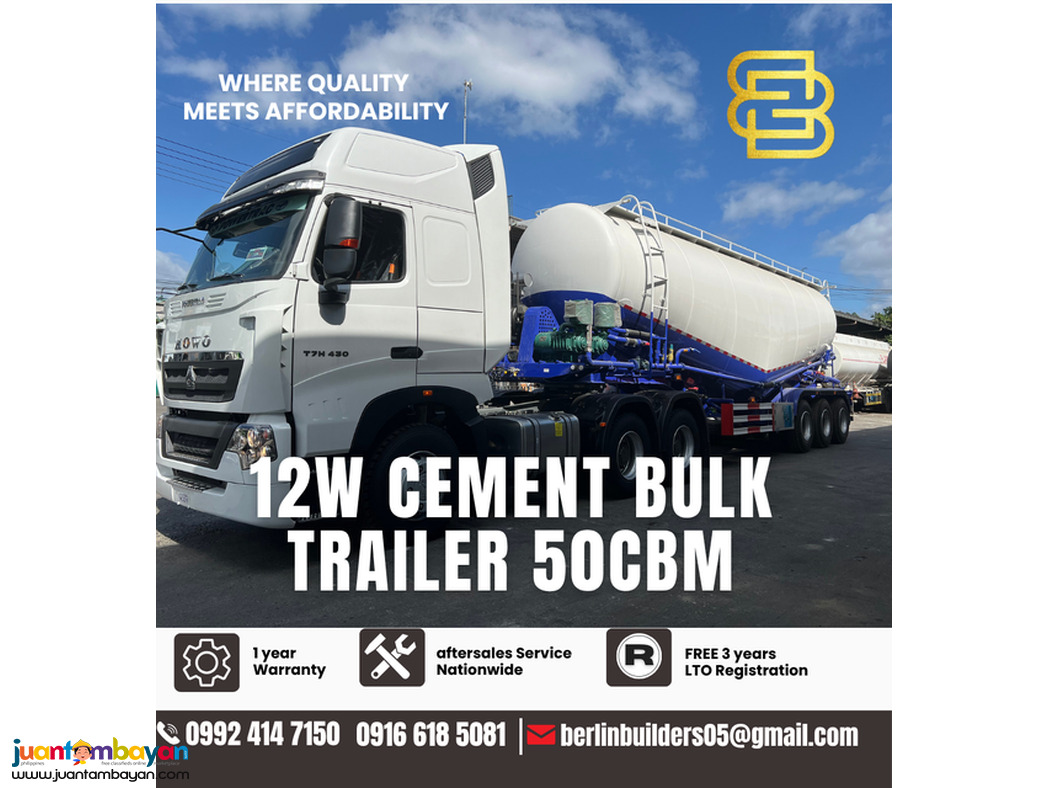 12 WHEELER CEMENT TANK TRAILER 50CBM