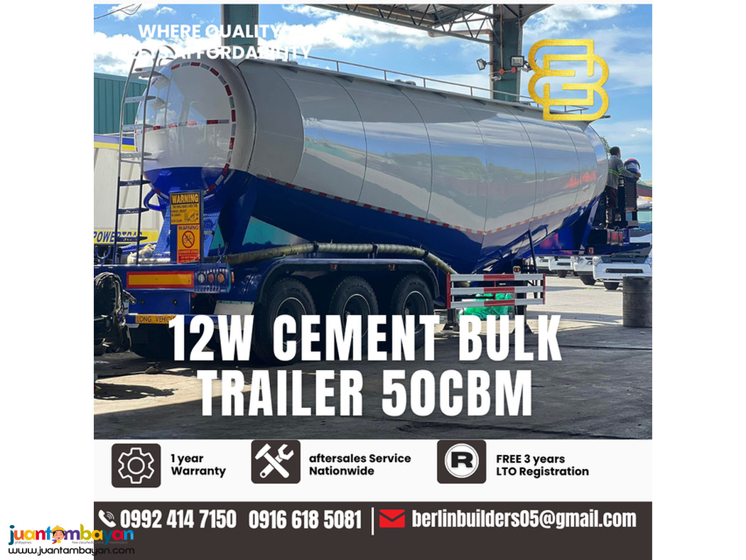 12 WHEELER CEMENT TANK TRAILER 50CBM