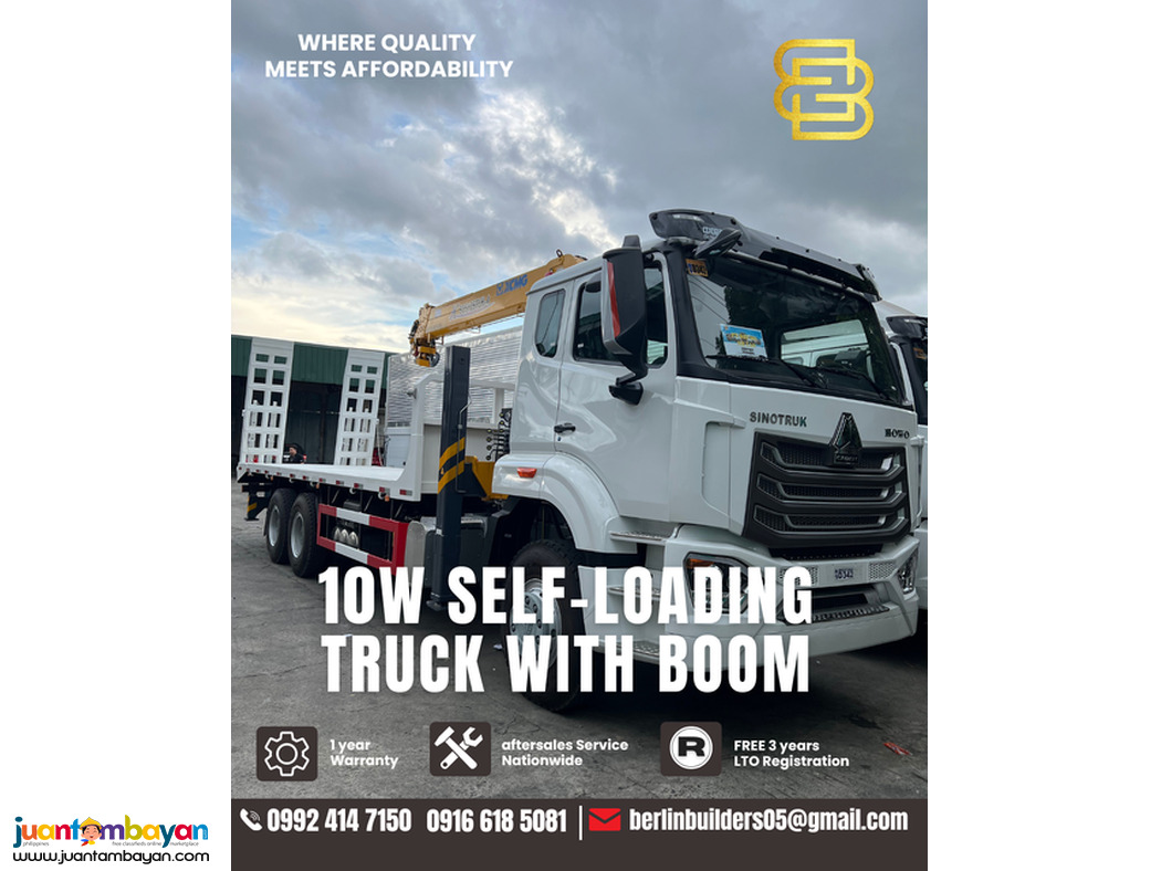 10-wheeler self loading truck with boom sinotruk howo