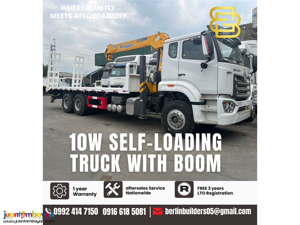 10-wheeler self loading truck with boom sinotruk howo