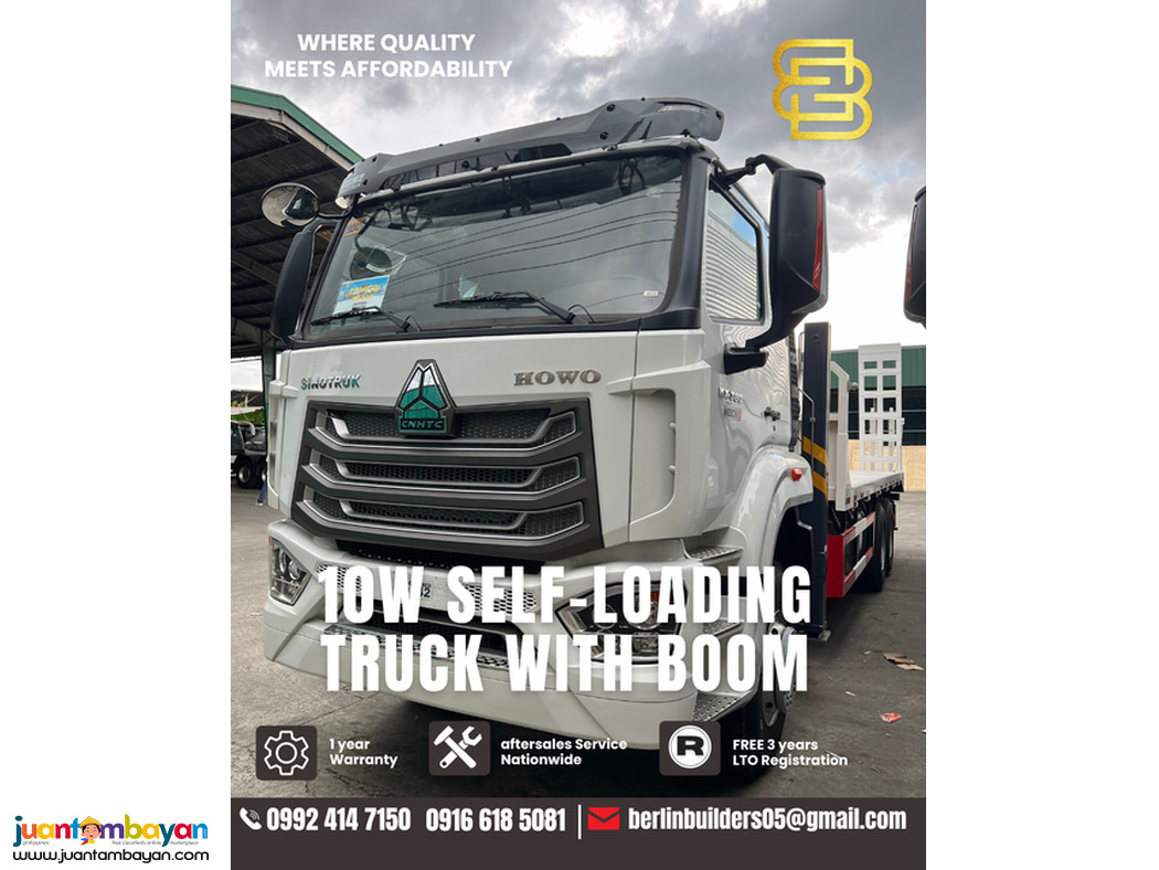10-wheeler self loading truck with boom sinotruk howo