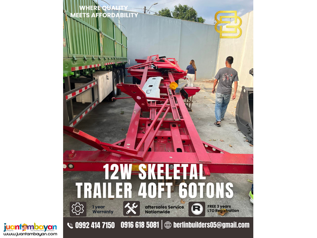 skeletal trailer 40ft 60 tons 