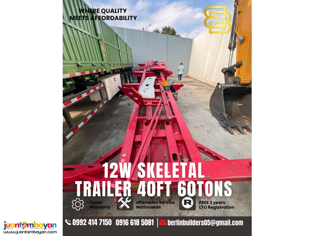 skeletal trailer 40ft 60 tons 