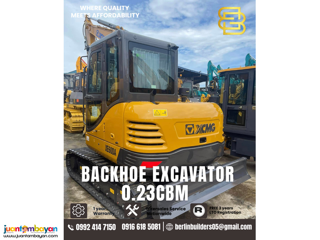excavator backhoe xcmg xe60da 0.23cbm brand new 