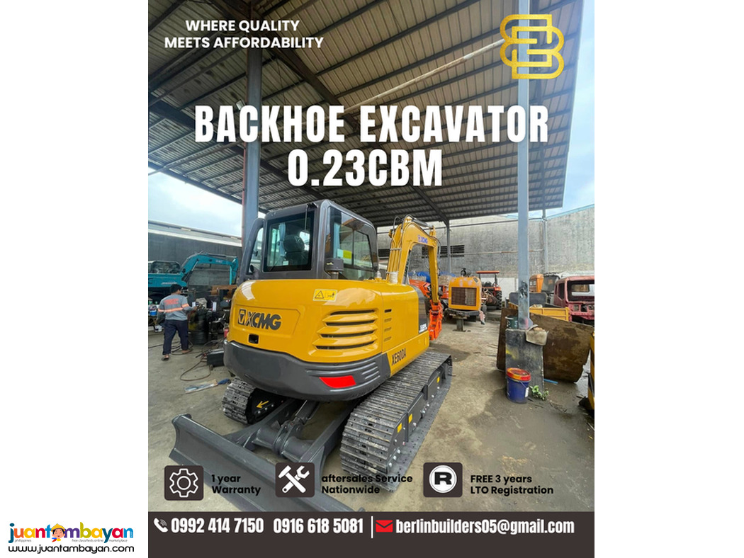 excavator backhoe xcmg xe60da 0.23cbm brand new 