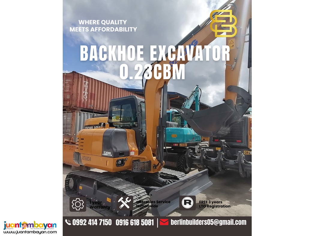 excavator backhoe xcmg xe60da 0.23cbm brand new 