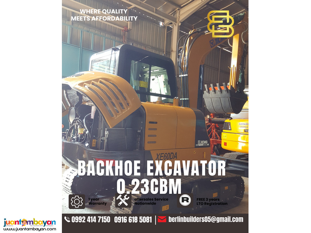 excavator backhoe xcmg xe60da 0.23cbm brand new 