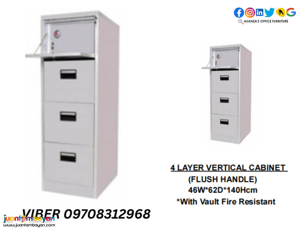 vertical filing cabinet with vault