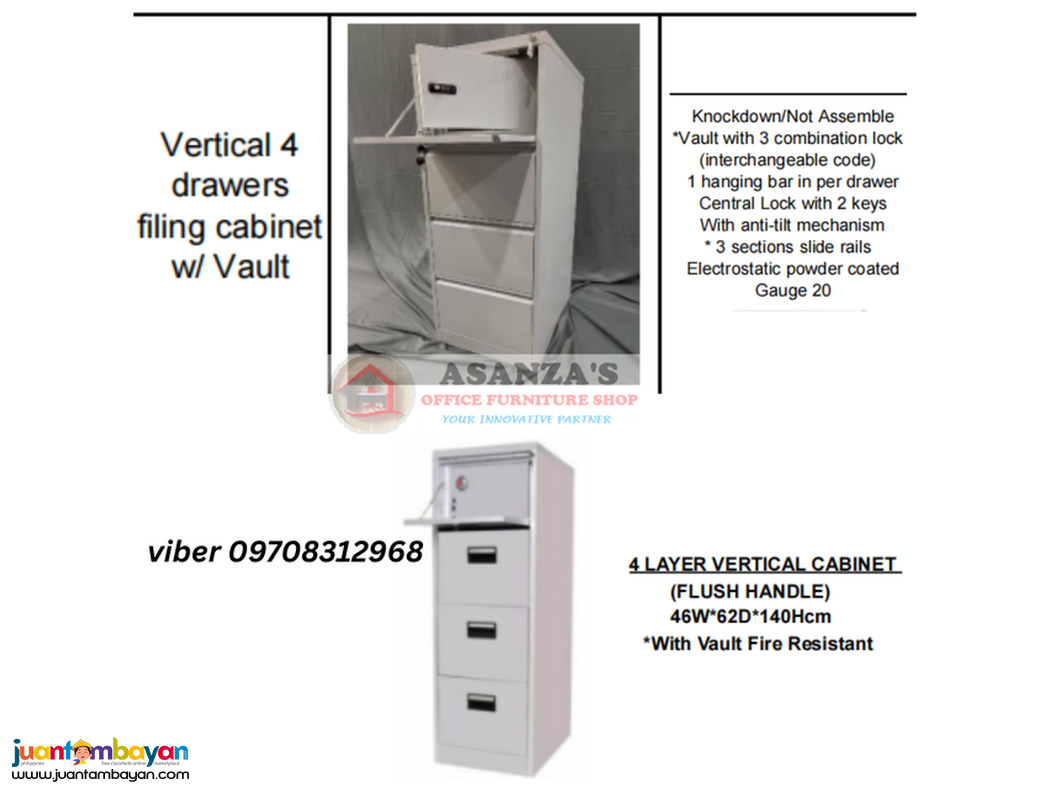 vertical filing cabinet with vault