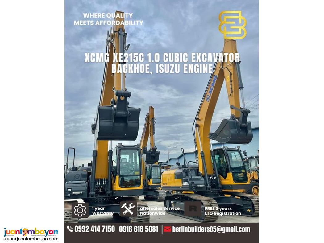 XCMG XE215C 1 cubic Excavator Backhoe Isuzu Engine Brand New