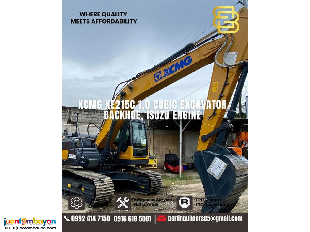 XCMG XE215C 1 cubic Excavator Backhoe Isuzu Engine Brand New