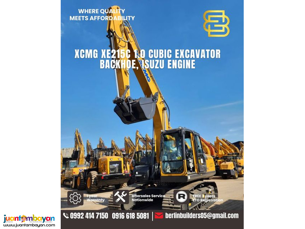 XCMG XE215C 1 cubic Excavator Backhoe Isuzu Engine Brand New