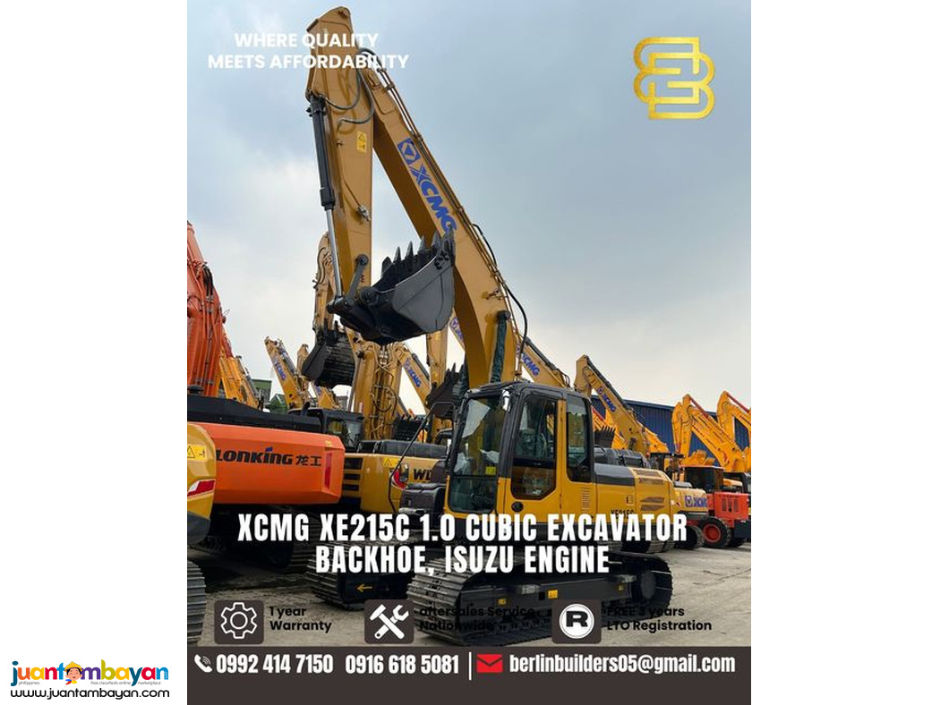 XCMG XE215C 1 cubic Excavator Backhoe Isuzu Engine Brand New