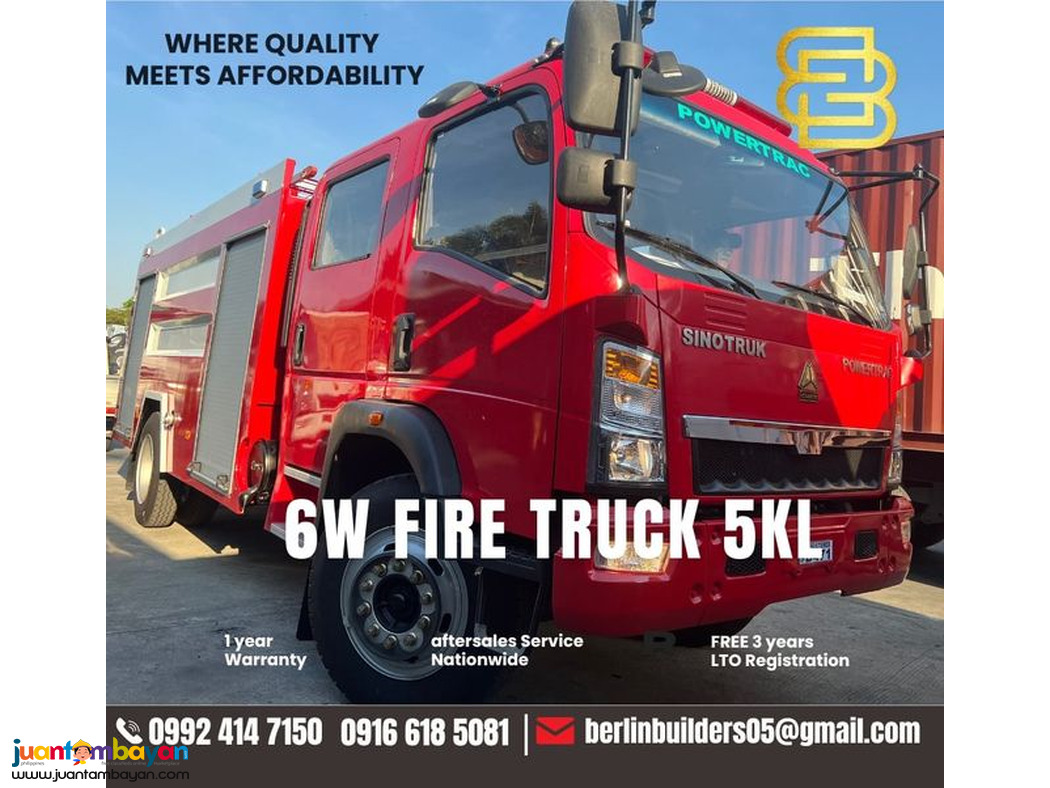 6-wheeler Fire truck 5kl Sinotruk