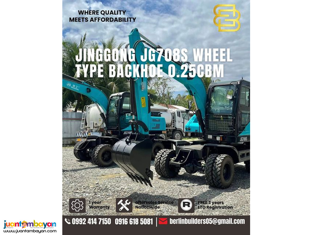 JG708S Jinggong Excavator 0.25 cubic wheel type